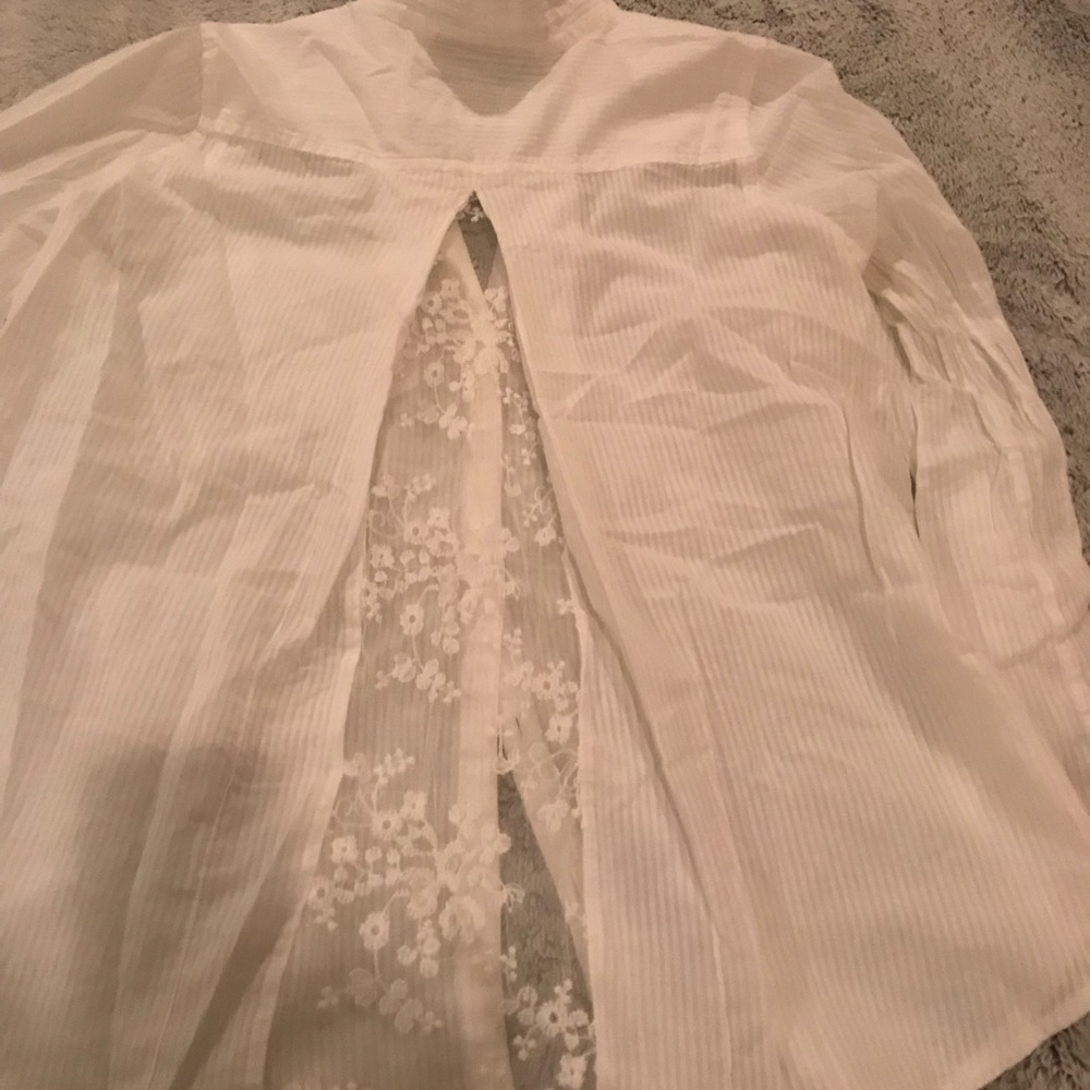Maternity blouse with lace detailing on back